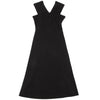 Sybilla Spain. Black Triacetate Blend Pleated Shoulder Sleeveless Dress