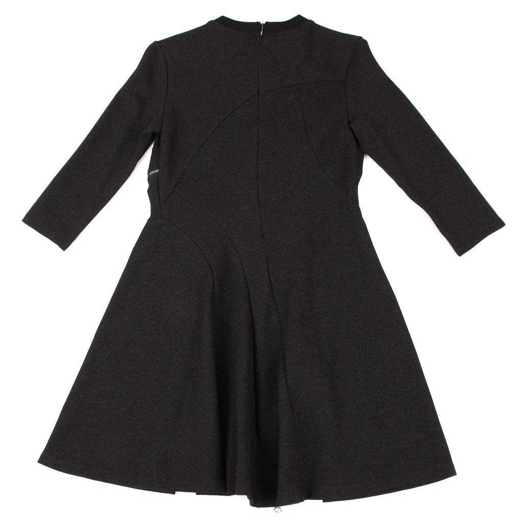 Alexander McQUEEN UK. Charcoal Color Curve Zipper Dress