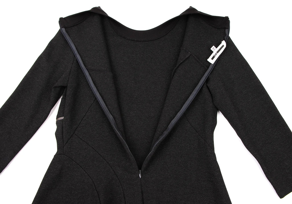 Alexander McQUEEN UK. Charcoal Color Curve Zipper Dress