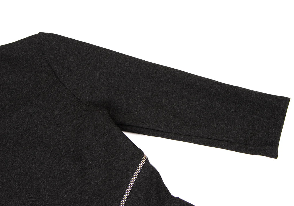 Alexander McQUEEN UK. Charcoal Color Curve Zipper Dress