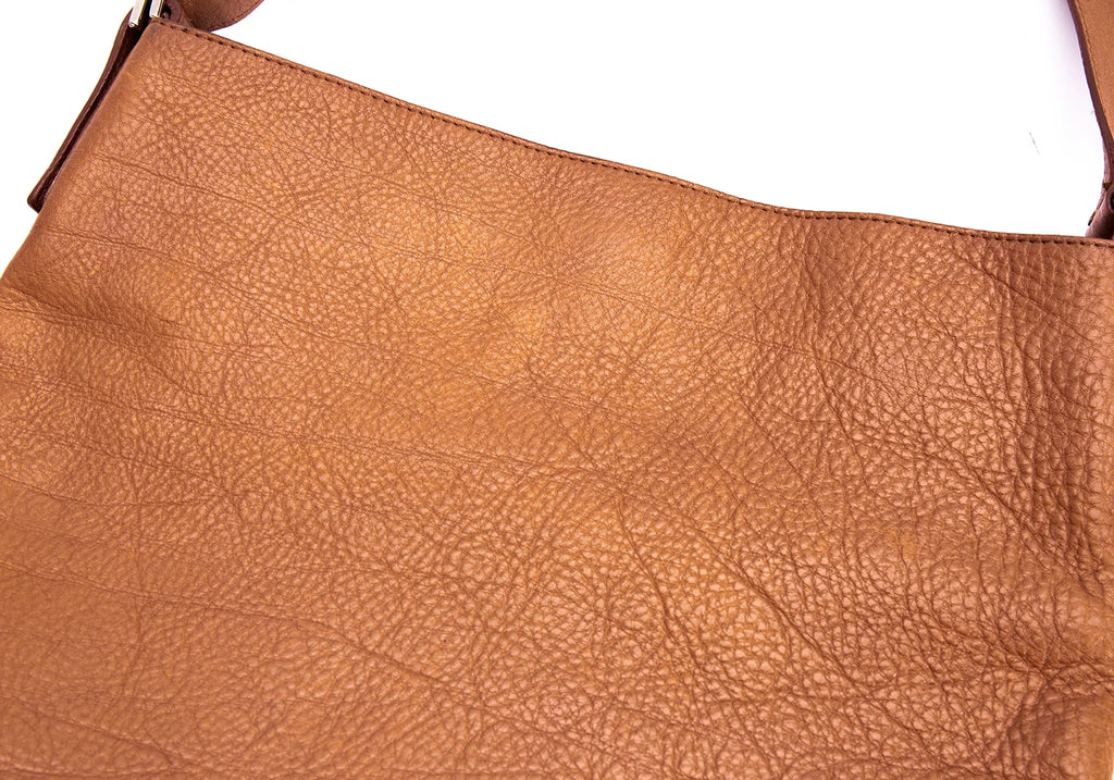 HIROFU JAPAN. Brown Leather Messenger/Shoulder Bag