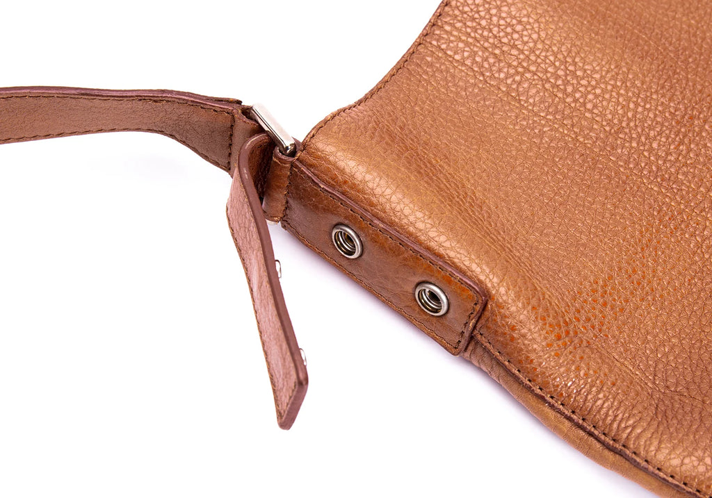 HIROFU JAPAN. Brown Leather Messenger/Shoulder Bag