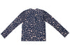 COMME des GARCONS JAPAN. Navy Color Poly Logo Abstract Drawing Top