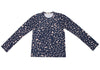 COMME des GARCONS JAPAN. Navy Color Poly Logo Abstract Drawing Top