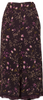 MaxMara Italy. Eggplant Color Lace Layered Floral Print Silk Skirt