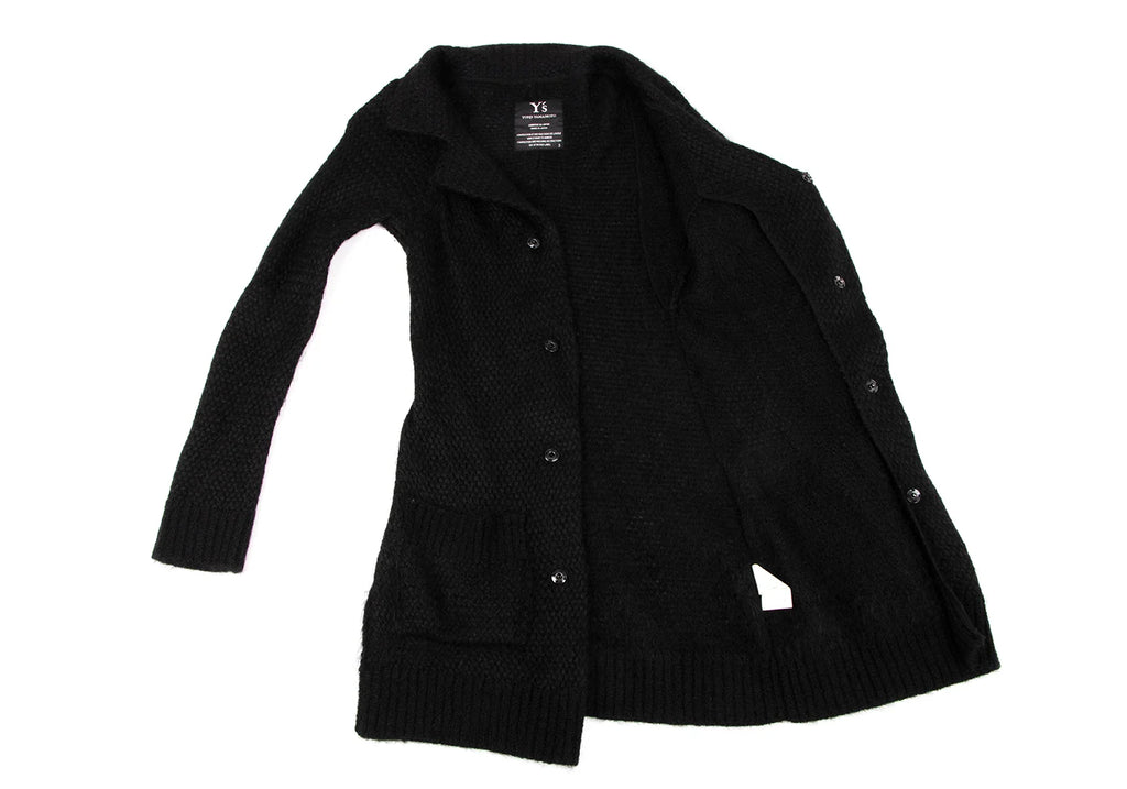 YOHJI YAMAMOTO JAPAN. Y's Wool Nylon Black Long Knit Jacket