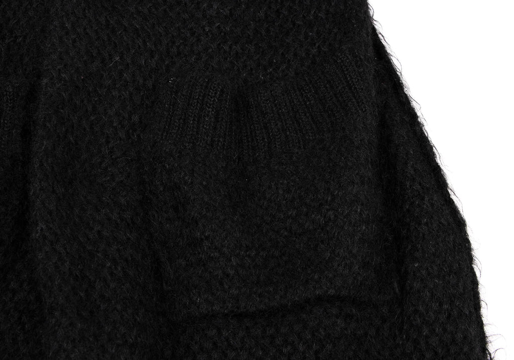 YOHJI YAMAMOTO JAPAN. Y's Wool Nylon Black Long Knit Jacket