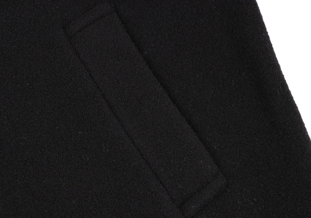 COMME des GARCONS JAPAN. TRICOT. Black Wool Material Switching Coat