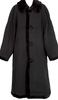 COMME des GARCONS JAPAN. TRICOT. Black Wool Material Switching Coat