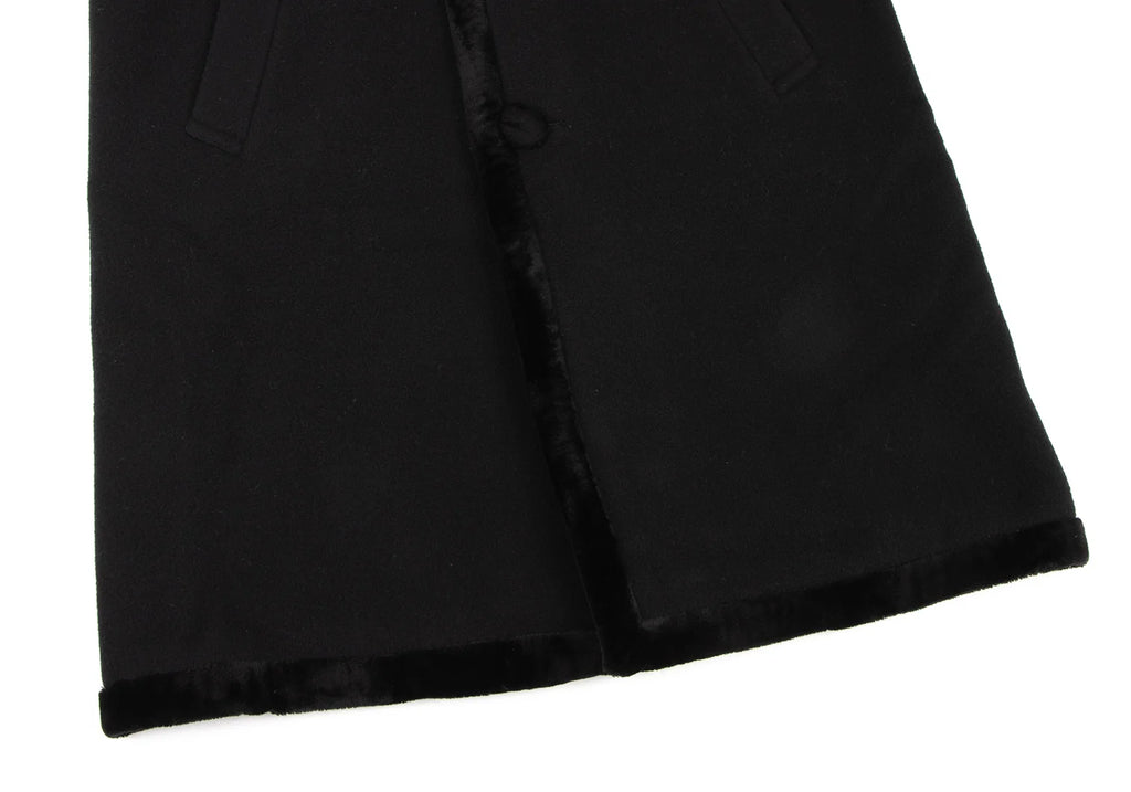 COMME des GARCONS JAPAN. TRICOT. Black Wool Material Switching Coat