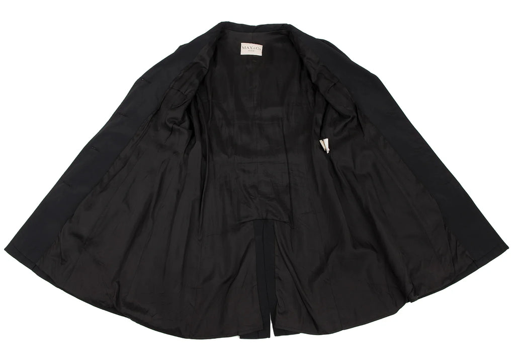 Max Mara ITALY. MAX&Co. Black Nylon Belted Half Coat