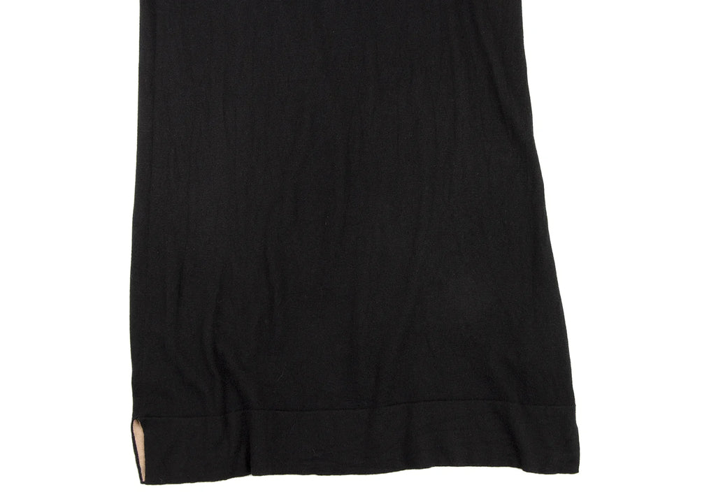 MaxMara  Italy. Black Silk/Cashmere Draped Neck Sleeveless Dress