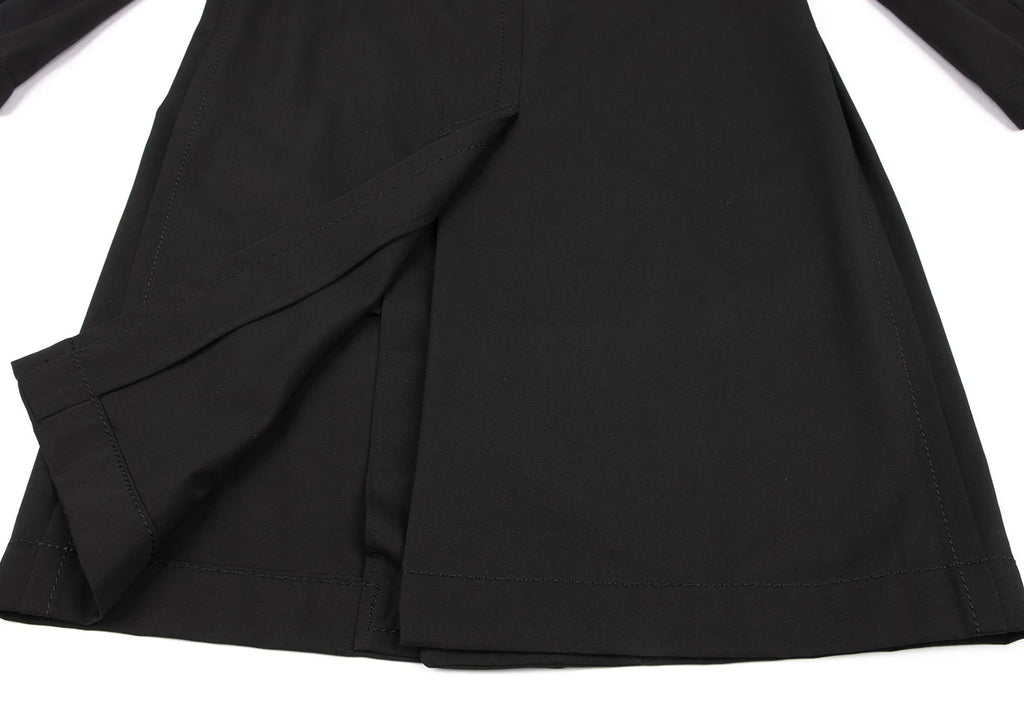 COMME des GARCONS JAPAN. Wool Stitched Black Trench Coat