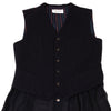 COMME des GARCONS. Navy Switching Wool Vest Long Dress