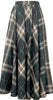 Christian Dior Paris. Green Plaid Check Wool Blend Flare Skirt