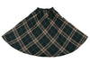 Christian Dior Paris. Green Plaid Check Wool Blend Flare Skirt