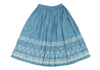 COMME des GARCONS Japan. TRICOT. Sky Blue Cotton Floral Printed Skirt