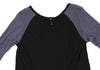 YOHJI YAMAMOTO JAPAN. Y's PINK LIMITED EDITION Bi-Color Black, Blue Raglan Knit Dress