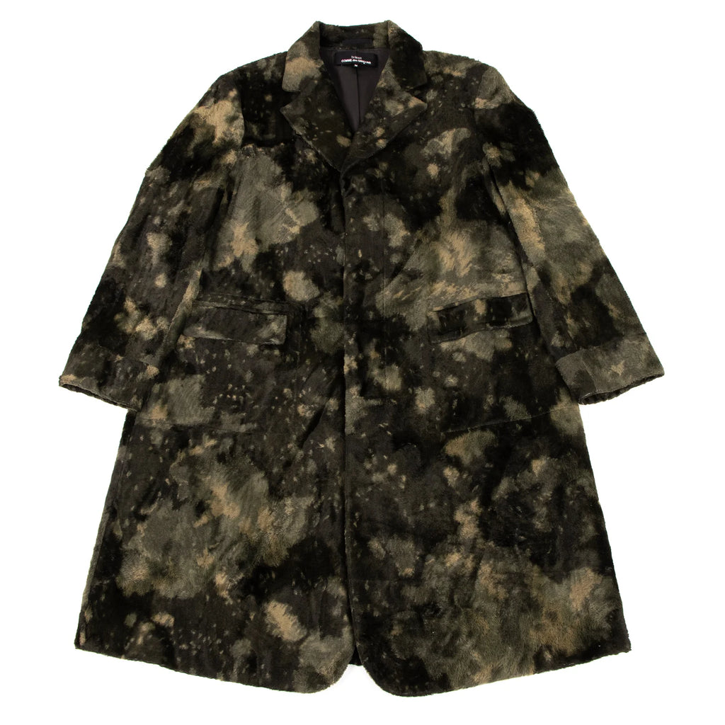 COMME des GARCONS JAPAN. TRICOT. Marble Pile Khaki-green, Green Chesterfield Coat