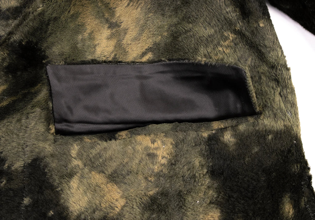 COMME des GARCONS JAPAN. TRICOT. Marble Pile Khaki-green, Green Chesterfield Coat