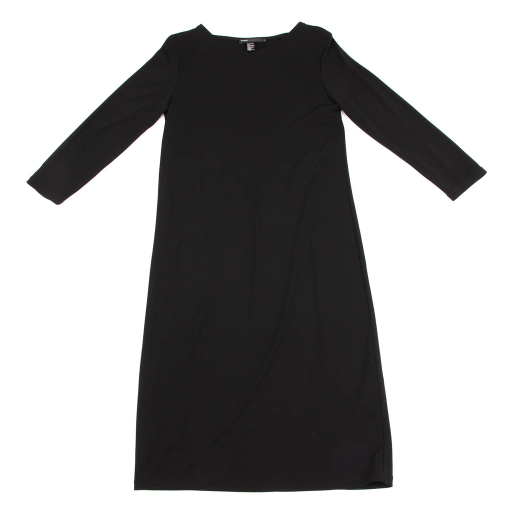DKNY NEW YORK. ESSENTIALS Black Back Raglan V Neck Dress