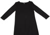 DKNY NEW YORK. ESSENTIALS Black Back Raglan V Neck Dress