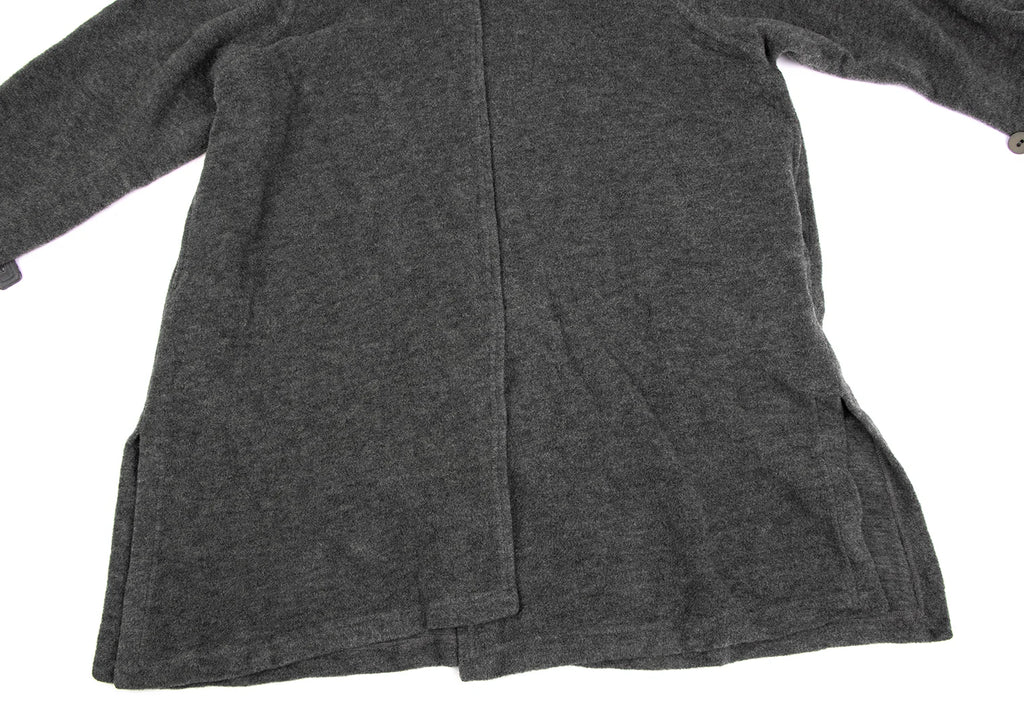 HIROKO KOSHINO JAPAN. Grey Stole Neck Wool Knit Coat