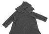 HIROKO KOSHINO JAPAN. Grey Stole Neck Wool Knit Coat