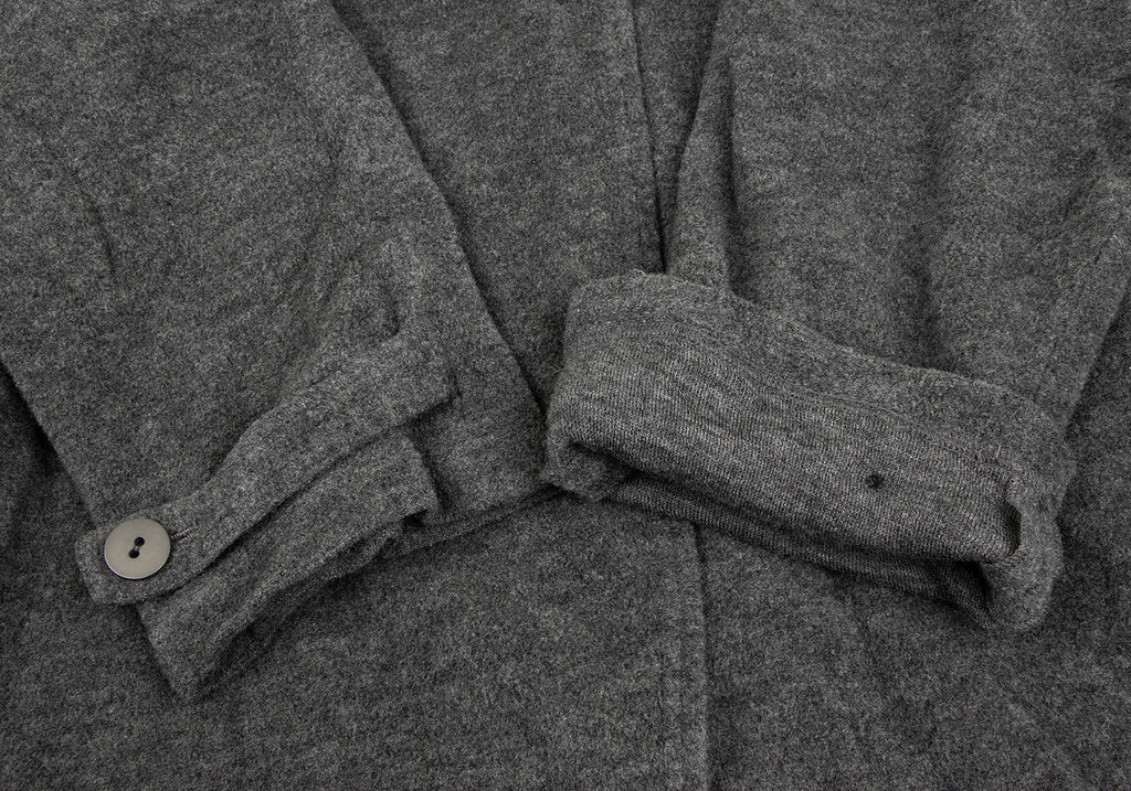 HIROKO KOSHINO JAPAN. Grey Stole Neck Wool Knit Coat