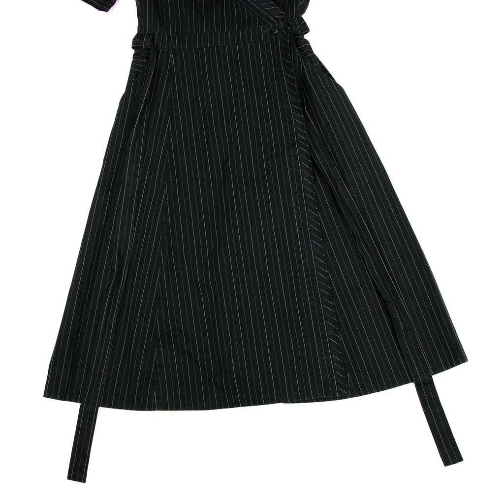 A/T ATSURO TAYAMA JAPAN. NEW W/TAGS Black Stripe Cotton Cache-Coeur Dress