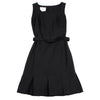 MaxMara  Italy. SPORTMAX. Black Belted Poly Sleeveless Dress