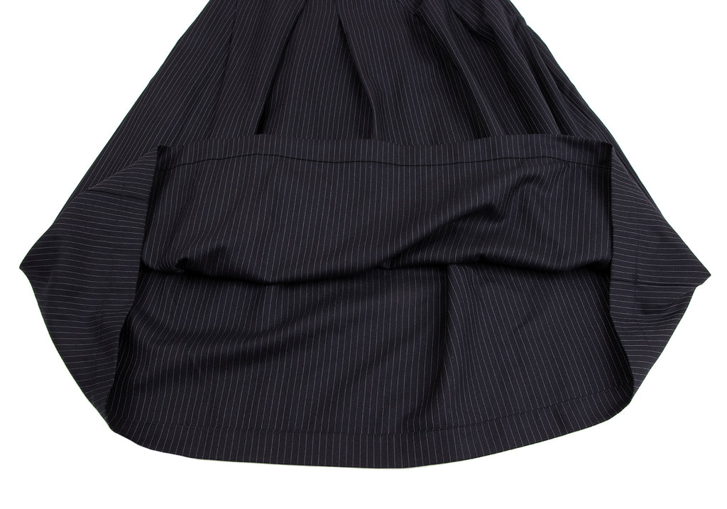 COMME des GARCONS JAPAN. TRICOT. Navy Wool Striped Skirt