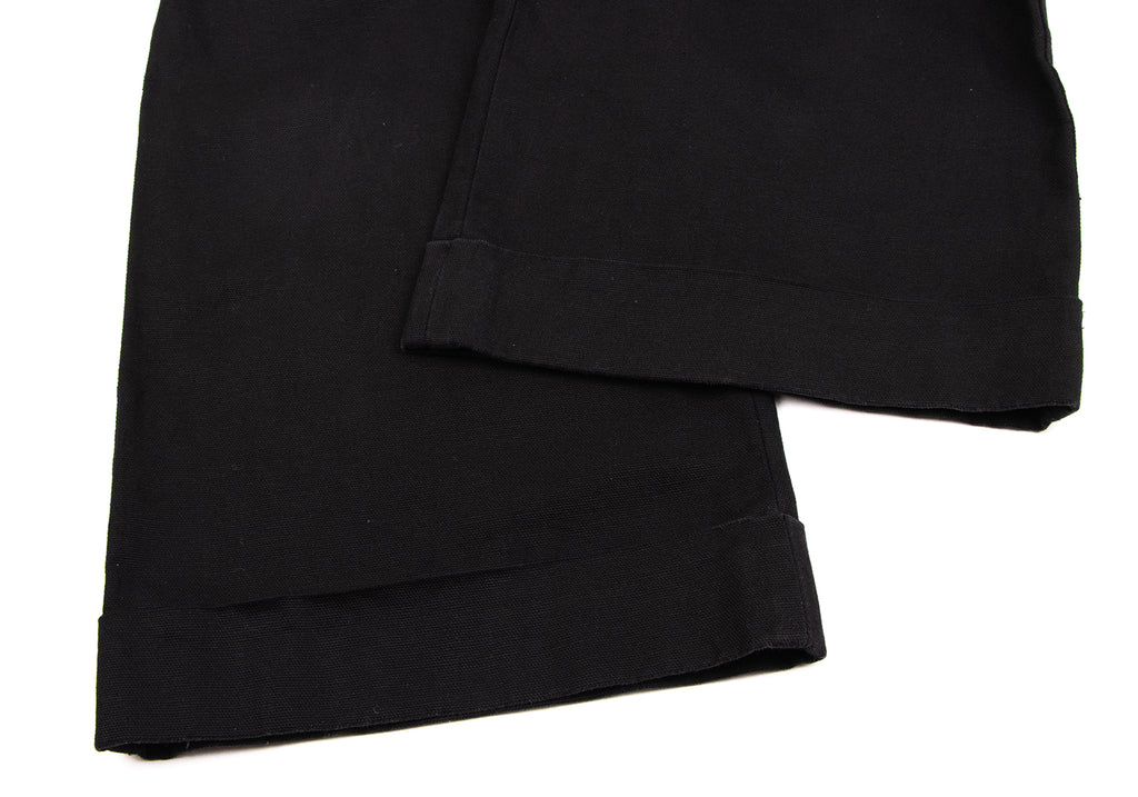 COMME des GARCONS Japan. TRICOT. Black Cotton Linen Canvas Wide Pants