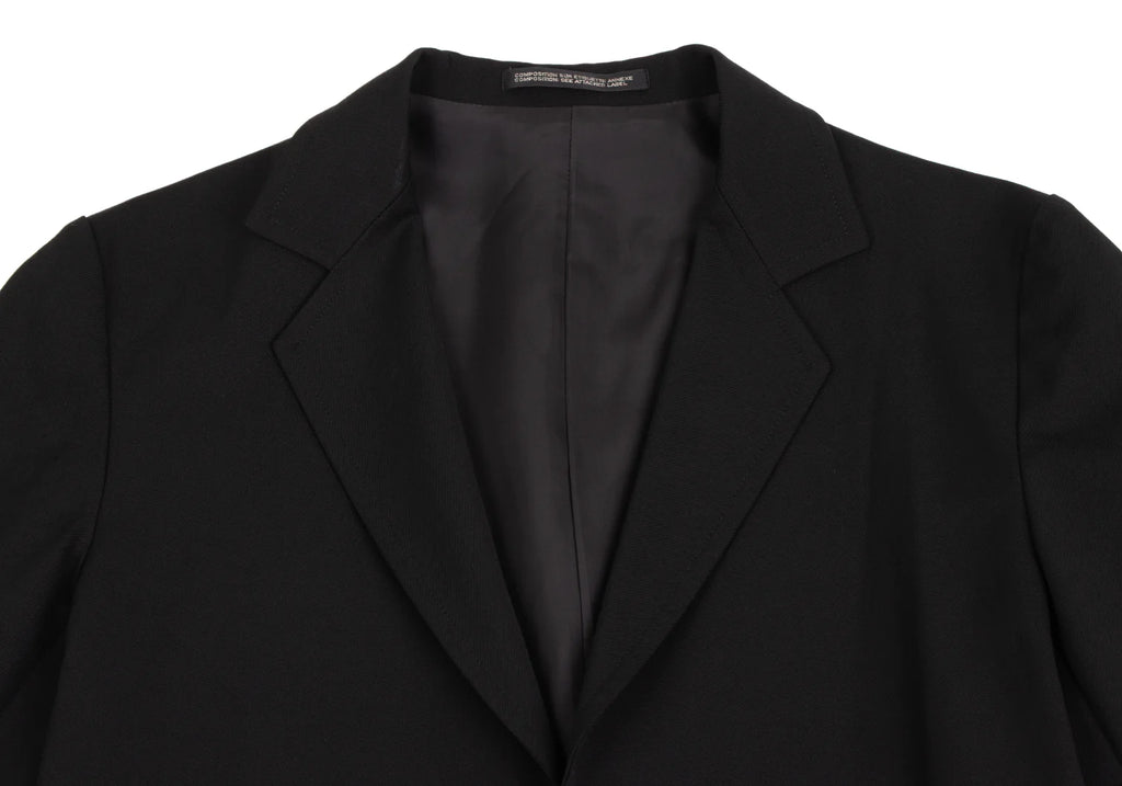 YOHJI YAMAMOTO JAPAN. Y's Wool Black Gabardine Buttonless Jacket