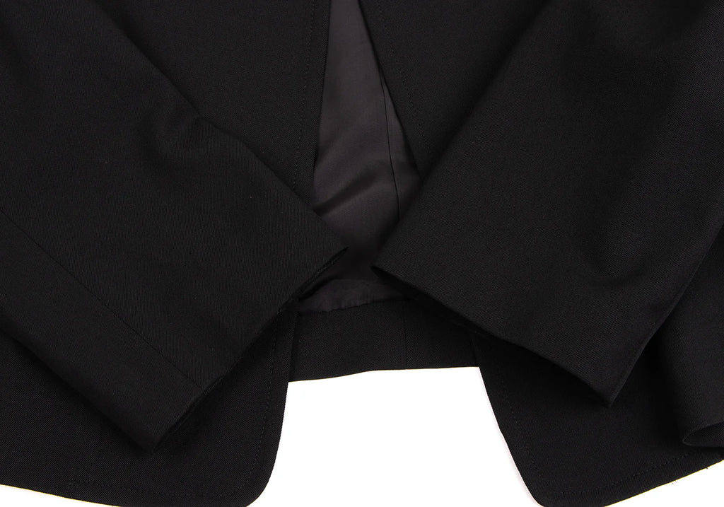 YOHJI YAMAMOTO JAPAN. Y's Wool Black Gabardine Buttonless Jacket