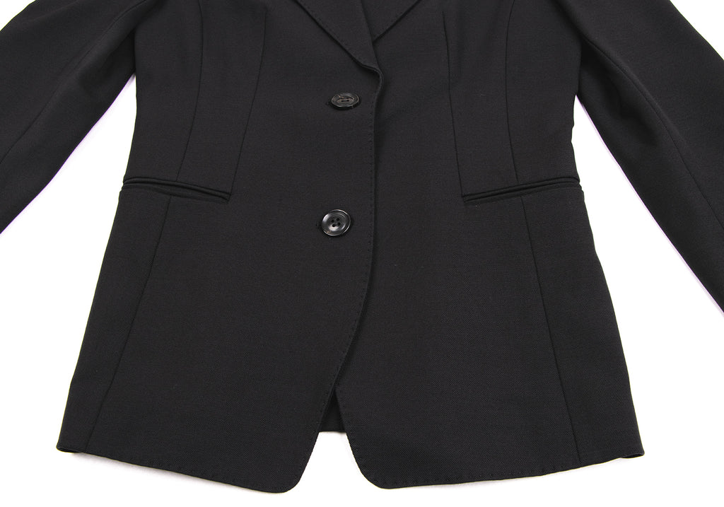 ISSEY MIYAKE JAPAN. EPOCA. Black Nylon Wool Stretch Jacket