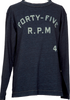 45rpm JAPAN. 45R NEW. NWOT. Indigo Dyed Logo Printed Long Sleeve Shirt