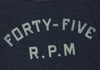 45rpm JAPAN. 45R NEW. NWOT. Indigo Dyed Logo Printed Long Sleeve Shirt