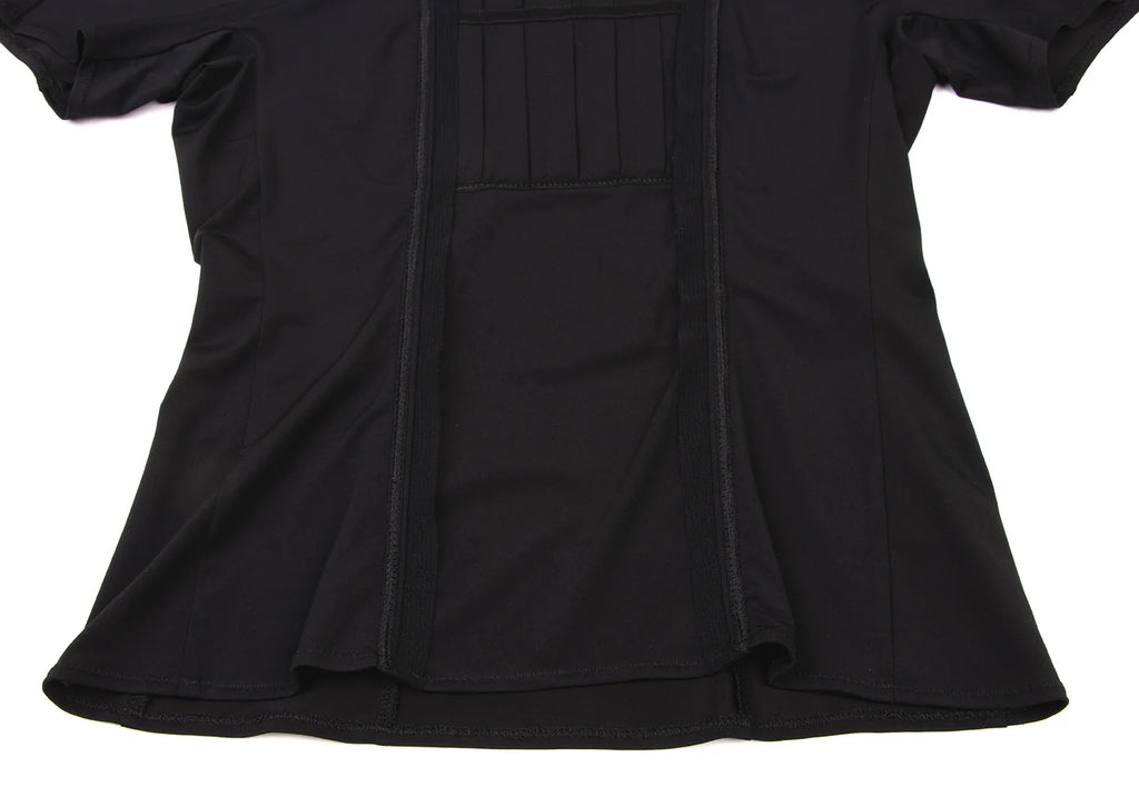 HIROKO KOSHINO JAPAN. HIROKO BIS. Black Pleated Switching Shirt