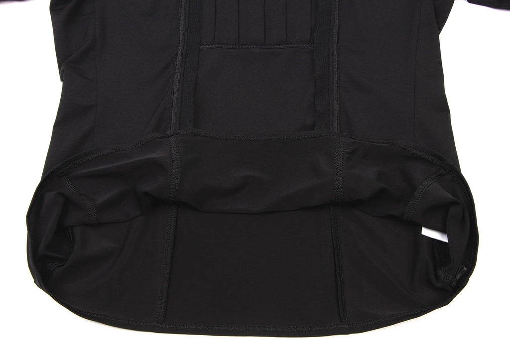HIROKO KOSHINO JAPAN. HIROKO BIS. Black Pleated Switching Shirt