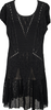 HIROKO KOSHINO JAPAN. HIROKO BIS. Black Jacquard Mesh Flare Dress