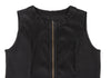 HIROKO KOSHINO HIROKO BIS JAPAN. Black Synthetic Suede Switching Zip Tunic/Mini Dress