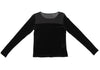 HIROKO KOSHINO HIROKO BIS eSSeNtieL Black Mesh Switching Velor T Shirt