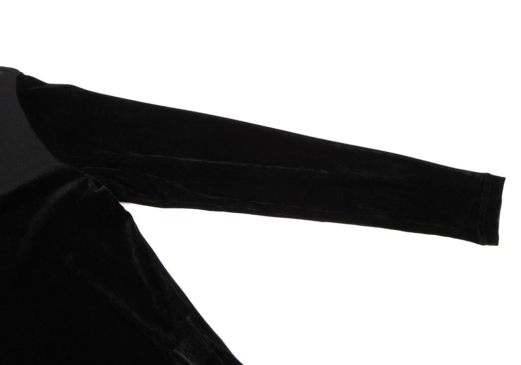 HIROKO KOSHINO HIROKO BIS eSSeNtieL Black Mesh Switching Velor T Shirt