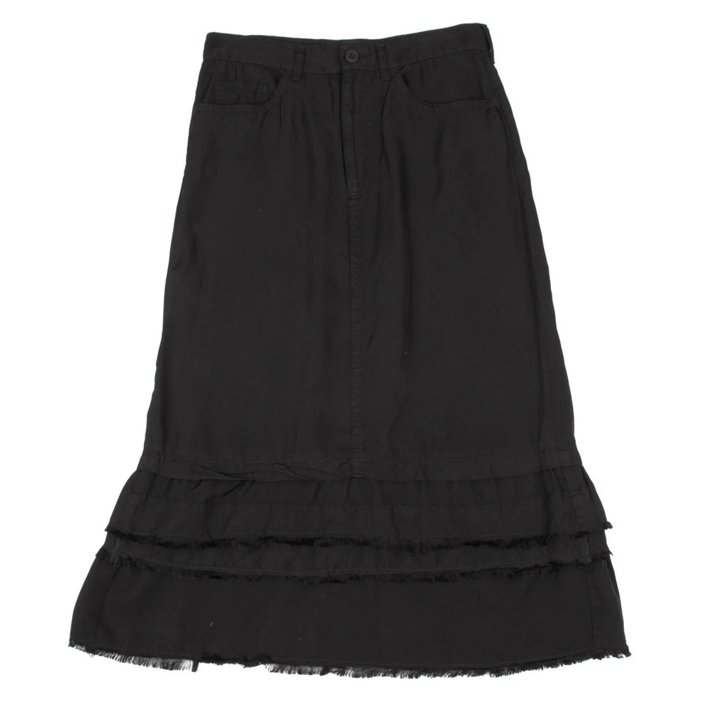 COMME des GARCONS JAPAN. TRICOT. Black Dyed Switching Skirt