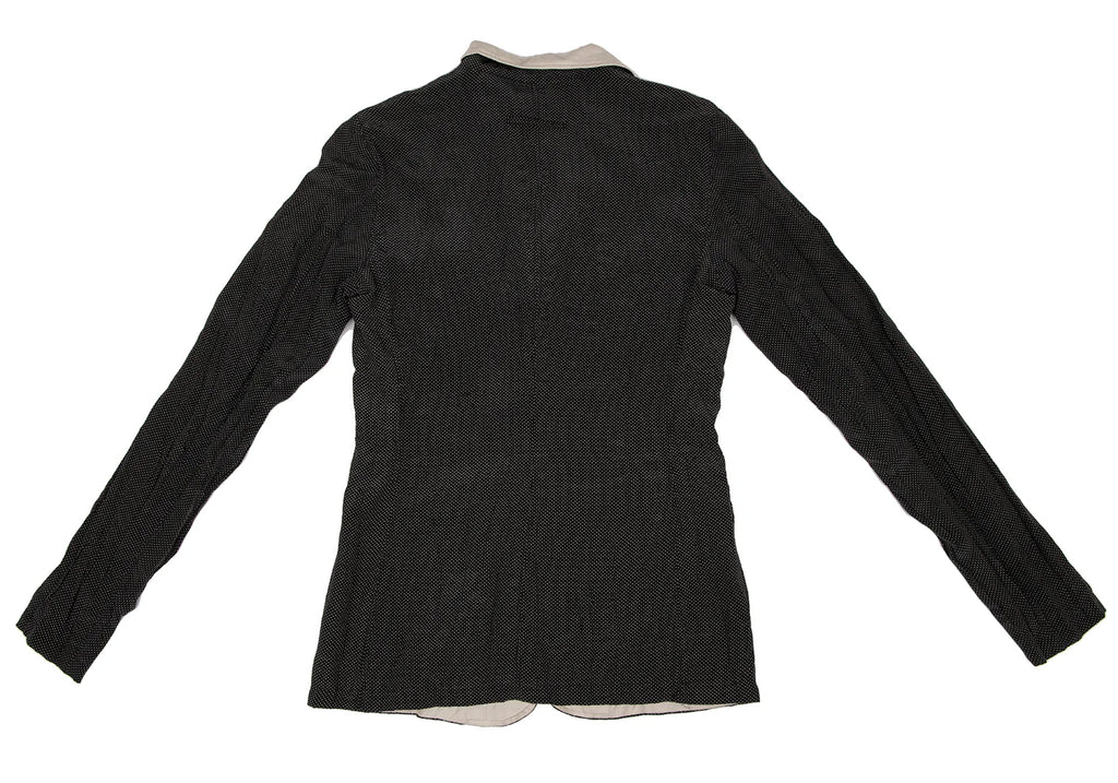 Jean Paul GAULTIER PARIS. FEMME Black Pin Dot Printed Silk Jacket