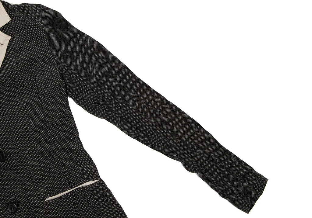 Jean Paul GAULTIER PARIS. FEMME Black Pin Dot Printed Silk Jacket