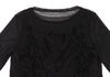 HIROKO KOSHINO  HIROKO BIS JAPAN. Black Mesh Front Crepe Design Shirt