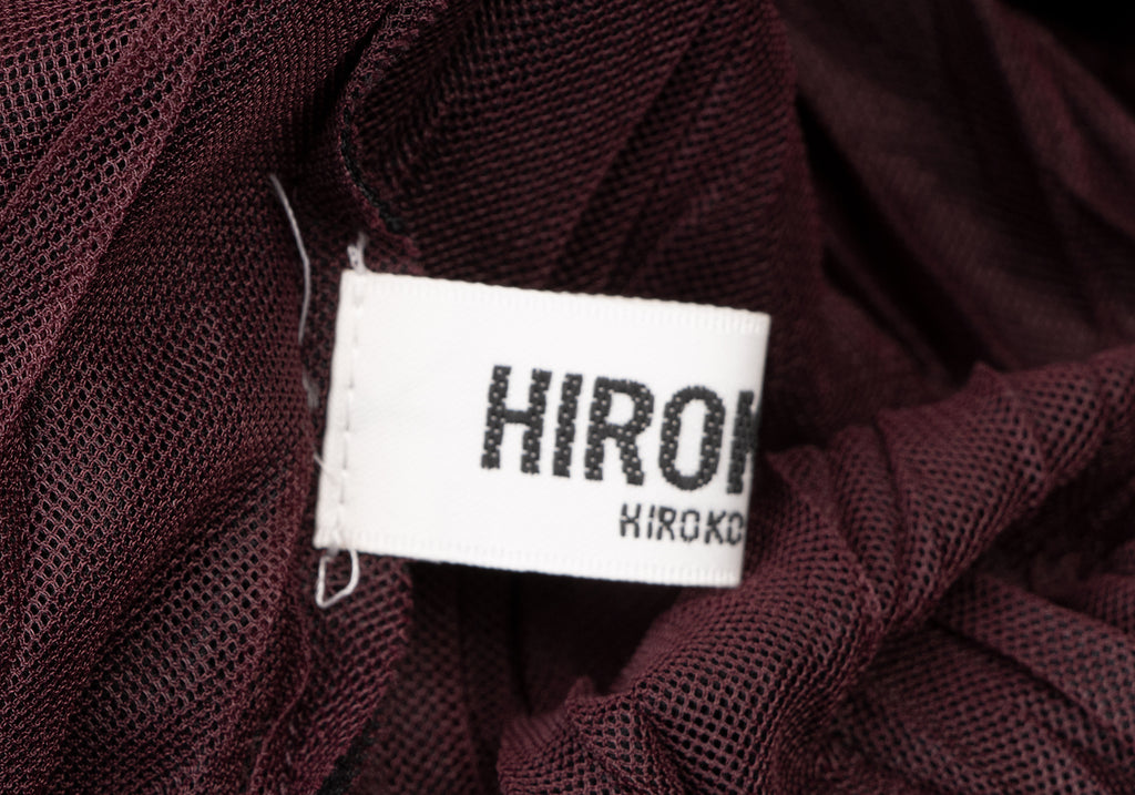 HIROKO BIS JAPAN. Black Semi Sheer Wrinkle Long Sleeve Shirt