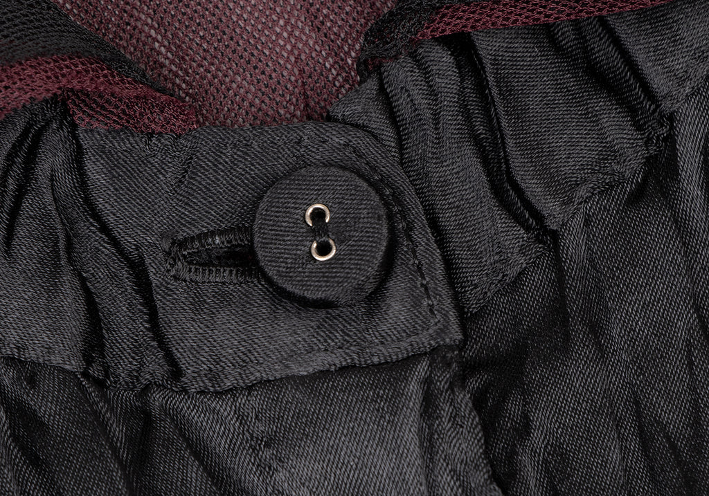 HIROKO BIS JAPAN. Black Semi Sheer Wrinkle Long Sleeve Shirt